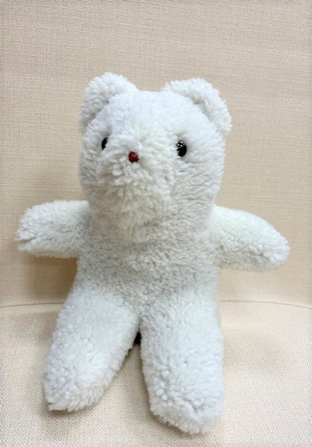 Teddybär Bärchen Echtfell Merino Lamm ca. 28 cm Handarbeit handmade