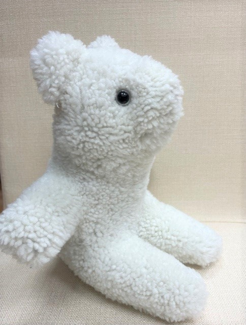 Teddybär Bärchen Echtfell Merino Lamm ca. 28 cm Handarbeit handmade